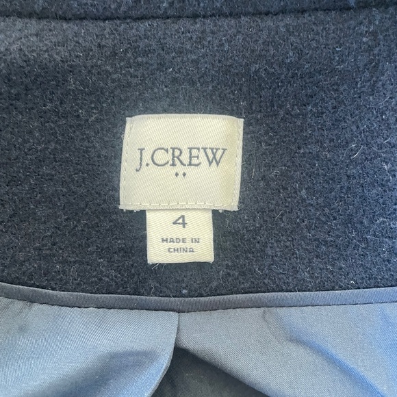 J. Crew Wool-blend Navy Blue topcoat peacoat - Picture 6 of 6